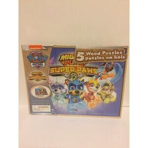 5 Wooden Paw Patrol Super Heroes Puzzles Nickelodeon Spin Master